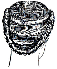 Рис. 55. Завивка волнами передней и затылочной частей головы